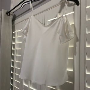 White top. Very flattering